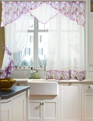 Комплект штор для кухни с ламбрекеном Примавера ирисы